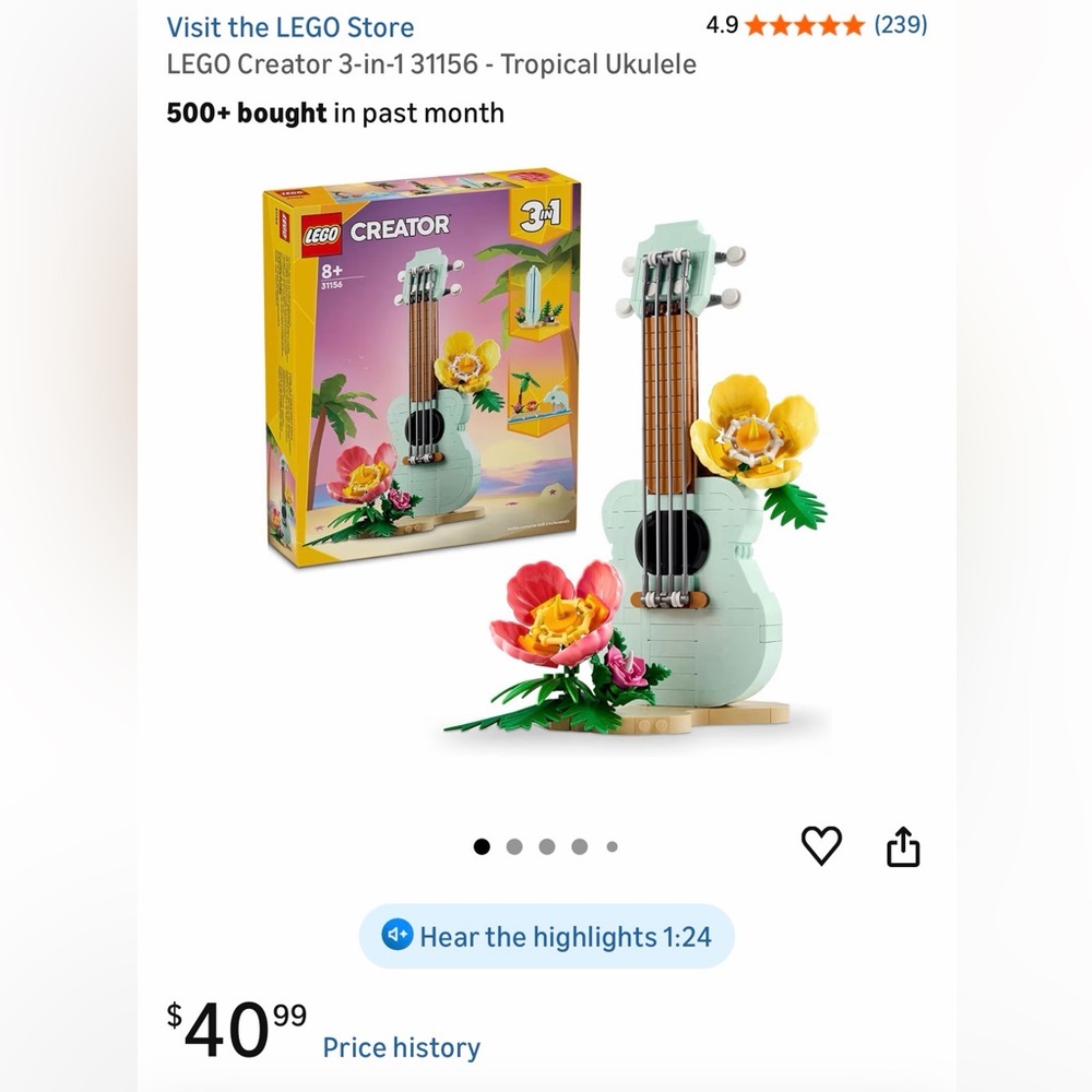 NIB Lego 3-in-1 ukulele set
